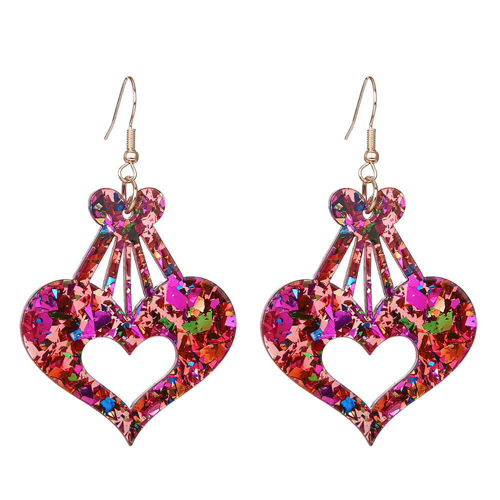 Wholesale Love Series Earrings Sweet Romantic Colorful Shiny Love Creative Earrings Valentine's Day Gift